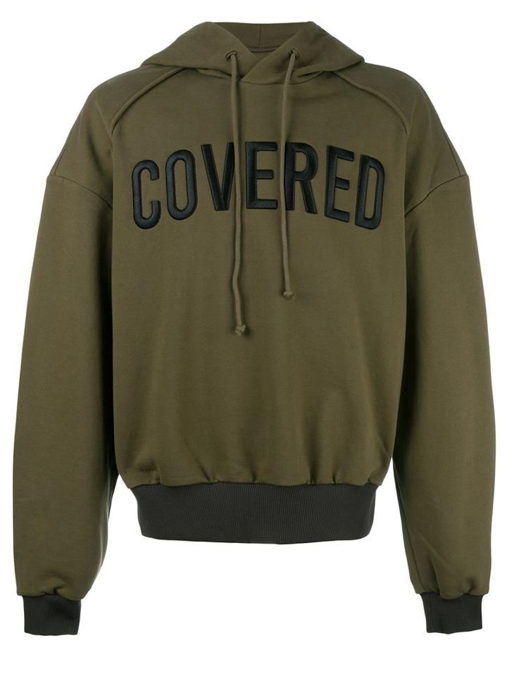 Juun.j Covered Hoodie, Men's, Size: Medium, Green, Cotton