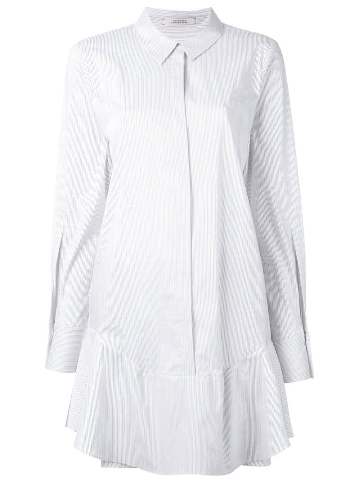 Dorothee Schumacher Pleated Shirt Dress, Women's, Size: 2, White, Cotton/polyamide/spandex/elastane