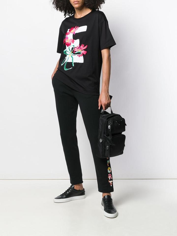 Escada Sport Embroidered Track Pants - A001 Black