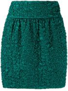 Saint Laurent Ruched Mini Skirt - Green