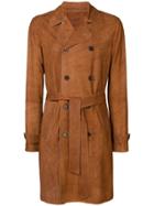 Desa 1972 Perforated Double-breasted Coat - Brown