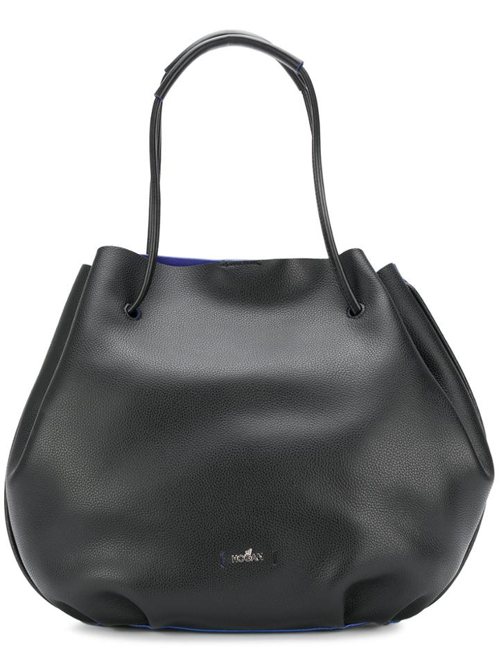 Hogan Pebbled Shoulder Bag - Black