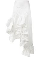 Marques'almeida Crinkled Asymmetric Skirt - White