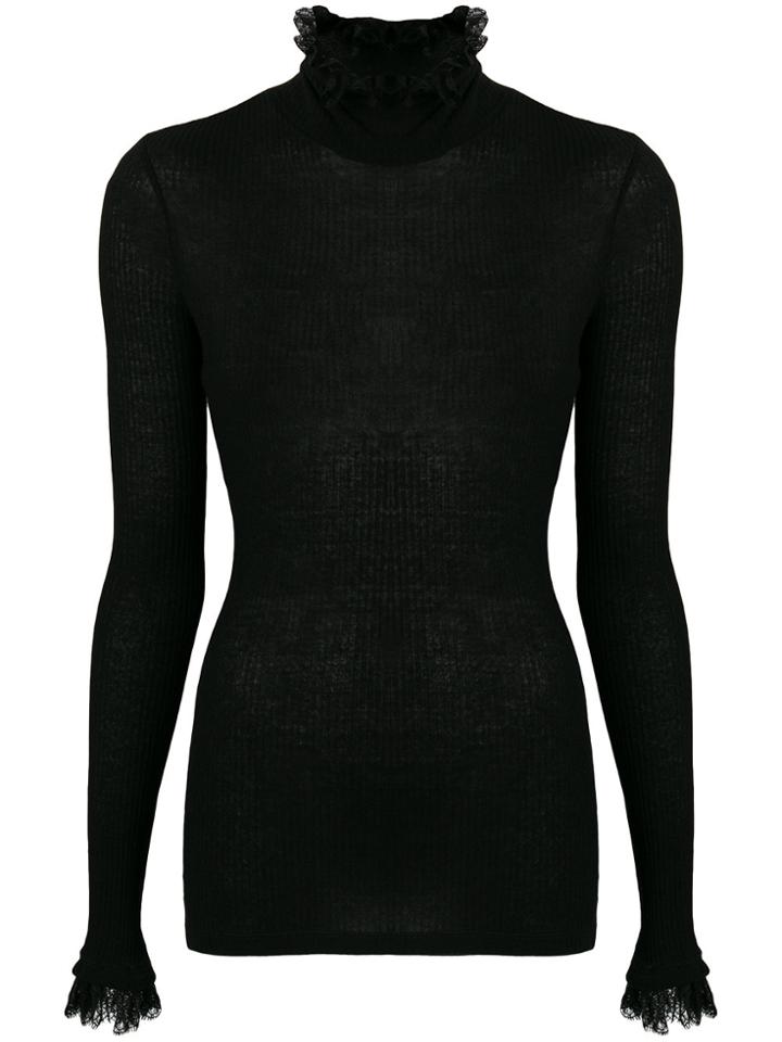 Philosophy Di Lorenzo Serafini Lace Knit Sweater - Black