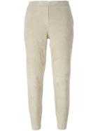 Theory Slim Fit Trousers, Women's, Size: 6, Nude/neutrals, Lamb Skin/polyester/spandex/elastane