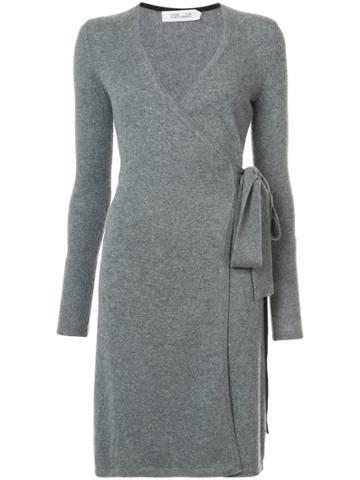 Dvf Diane Von Furstenberg Cashmere New Linda Knit Wrap Dress - Grey
