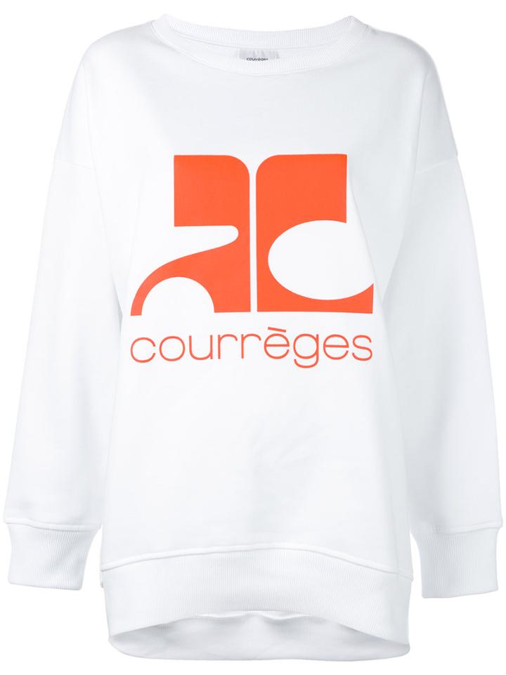 Courrèges - Logo Sweatshirt - Women - Cotton - 2, White, Cotton