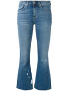 Rag & Bone /jean - Flared Cropped Jeans - Women - Cotton/polyurethane - 30, Women's, Blue, Cotton/polyurethane