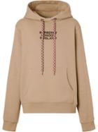 Burberry Embroidered Logo Oversized Hoodie - Brown