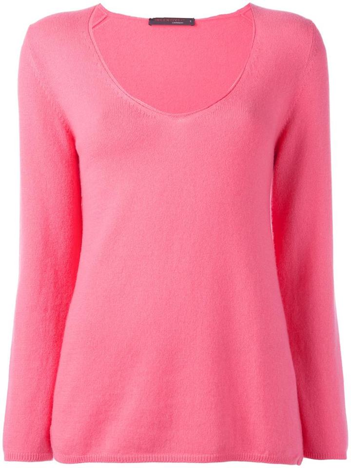 Incentive! Cashmere V-neck Jumper, Women's, Size: Medium, Pink/purple, Cashmere