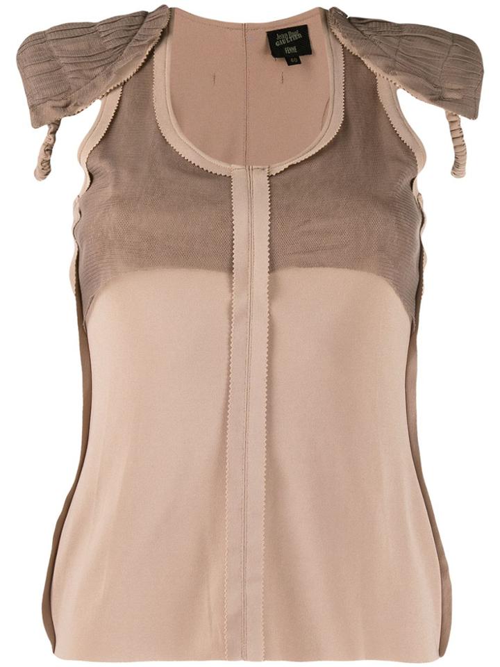 Jean Paul Gaultier Pre-owned 2000s Shoulder Pads Tank Top - Neutrals