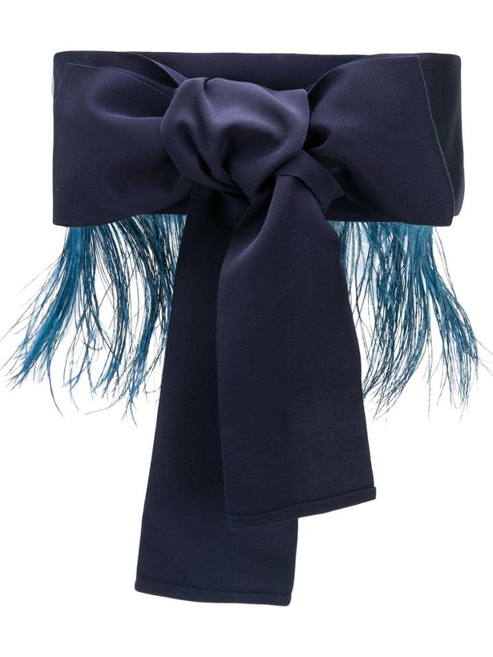 Sara Roka Tied Feathery Belt - Blue