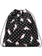 Miu Miu Cat Print Mini Backpack - Black