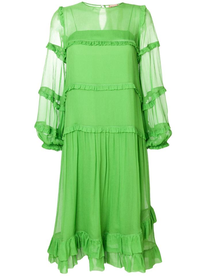 No21 Ruffle Shift Dress - Green