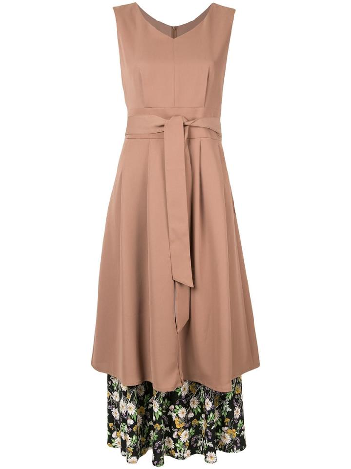 Loveless Layered Midi Dress - Brown