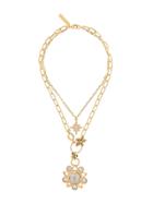 Alberta Ferretti Crystal Flower And Star Necklace - Gold