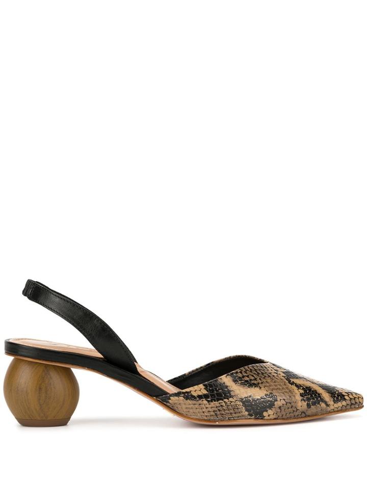 Vicenza Snakeskin Effect Pumps - Brown