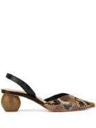 Vicenza Snakeskin Effect Pumps - Brown
