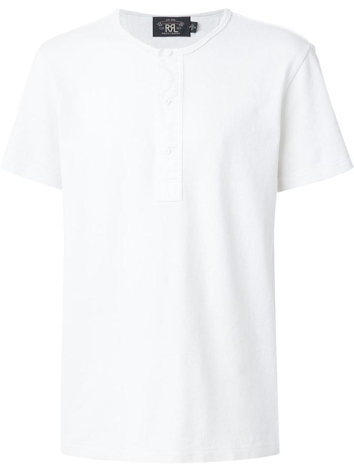 Rrl Henley T-shirt, Men's, Size: Xl, White, Cotton