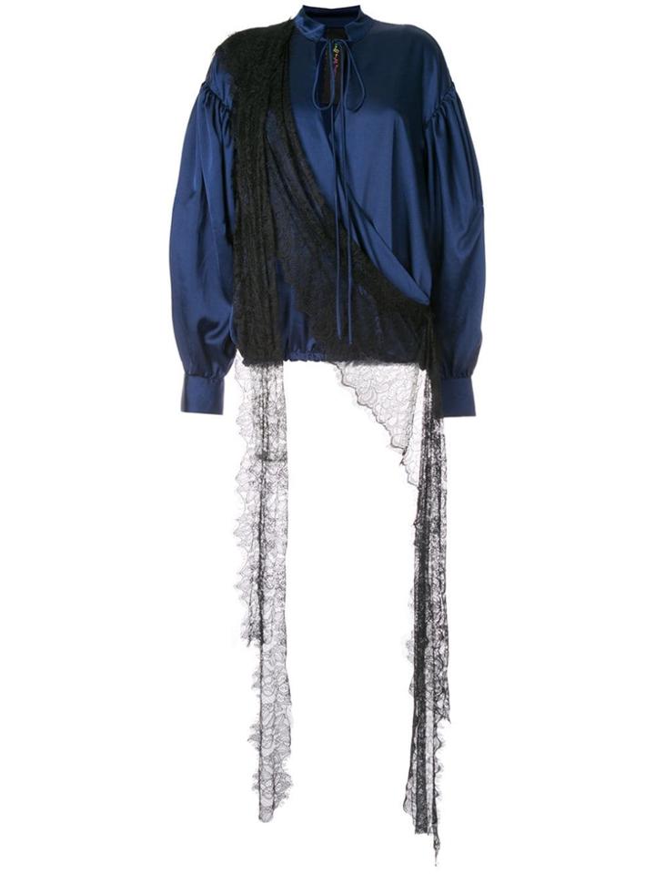 Romance Was Born Goddess Lace Blouse - Blue