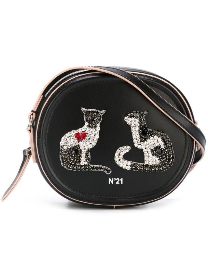 No21 Embellished Cat Crossbody Bag, Women's, Black