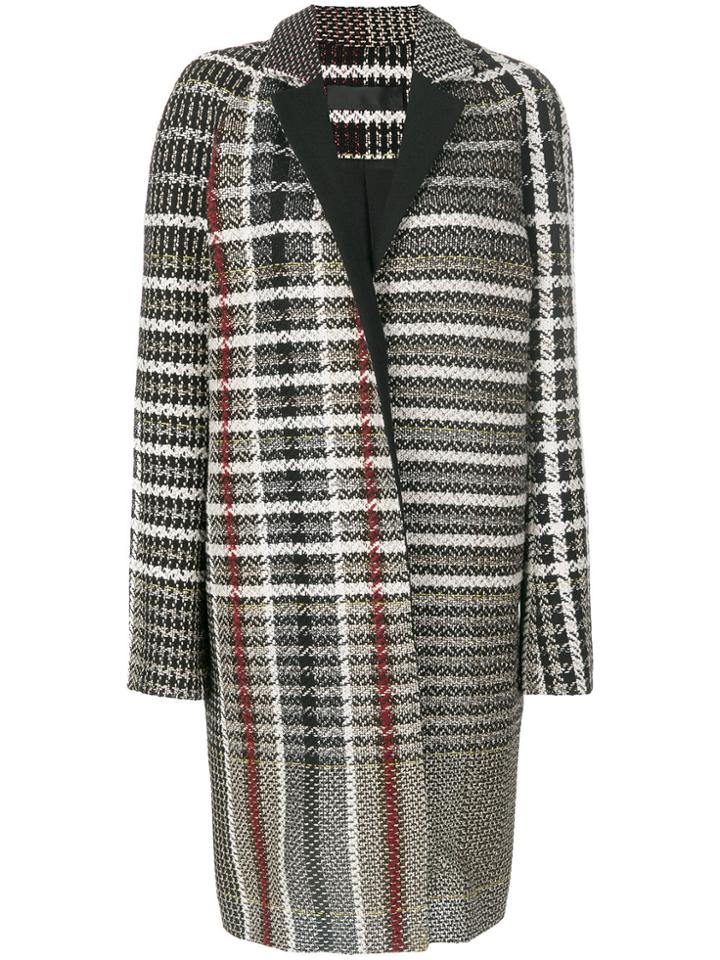 Haider Ackermann Non-uniform Tartan Effect Coat - Grey