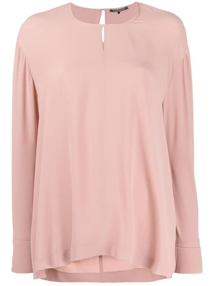 Luisa Cerano Draped Longline Blouse - Pink