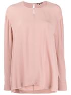 Luisa Cerano Draped Longline Blouse - Pink
