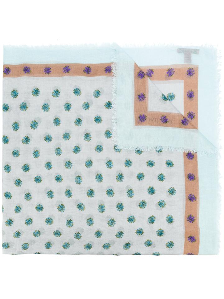 Valentino Valentino Garavani Floral Polka Dot Scarf - Blue