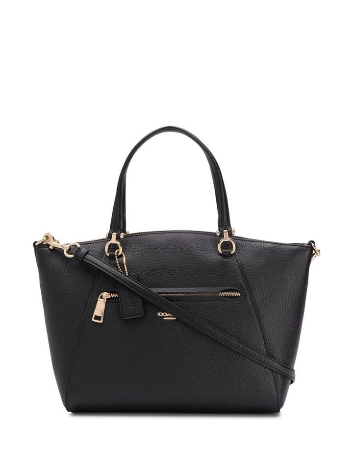 Coach Logo Plaque Tote - Black