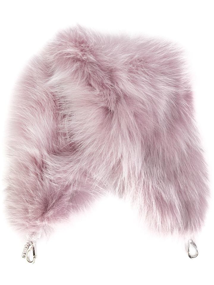 Miu Miu Fur Bag Strap - Pink & Purple