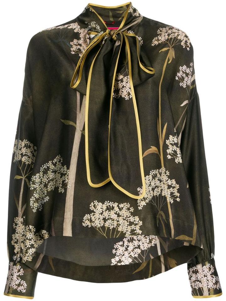 F.r.s For Restless Sleepers Printed Scarf Neck Blouse - Green