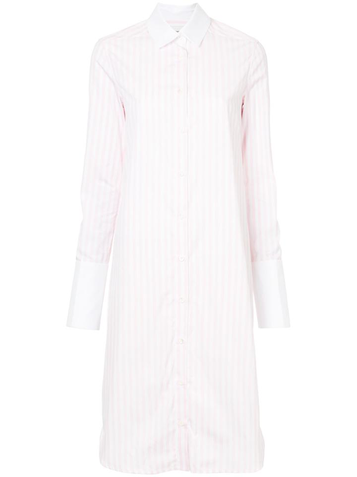 Monographie Classic Fitted Shirt Dress - Pink & Purple