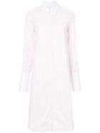 Monographie Classic Fitted Shirt Dress - Pink & Purple