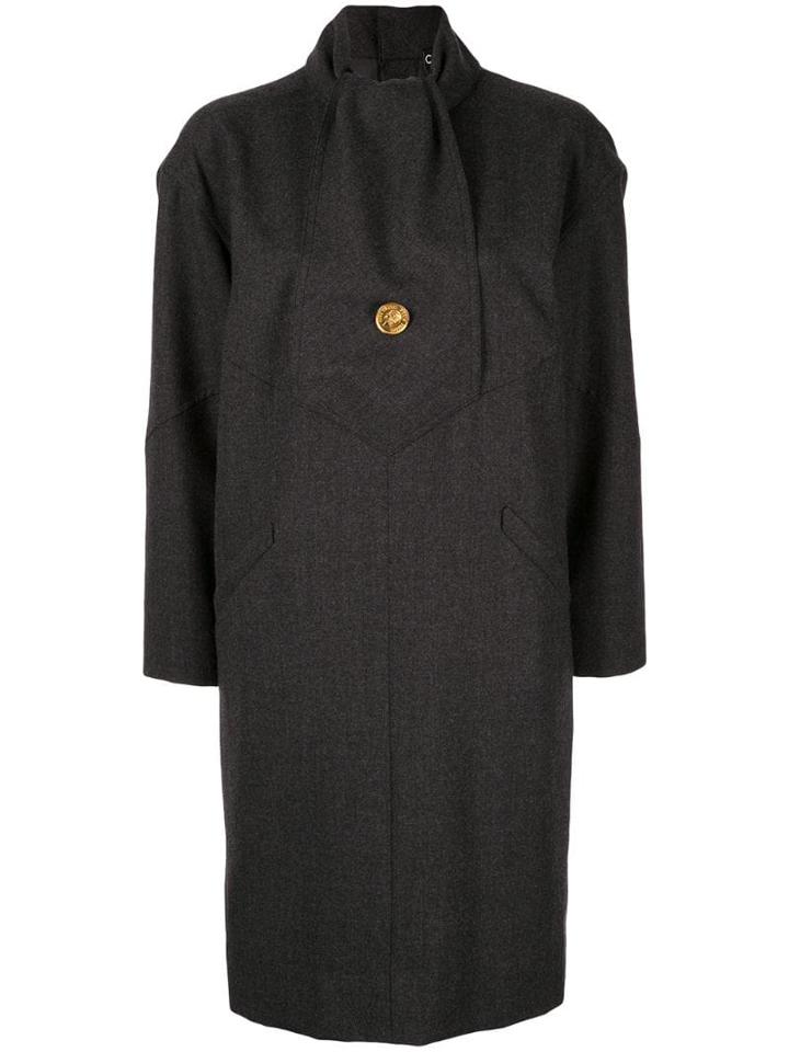 Chanel Pre-owned Logo Coin Dress - Grey