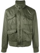 Aspesi Funnel Neck Bomber Jacket, Men's, Size: Xl, Green, Polyester/polyamide/wool