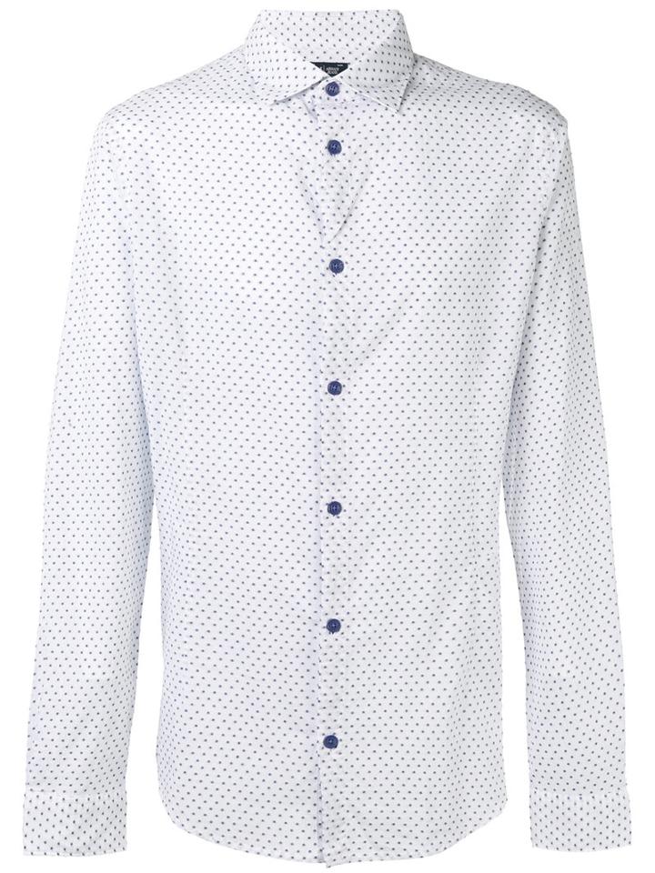 Armani Jeans Polka Dot Print Shirt, Men's, Size: Xxl, White, Cotton
