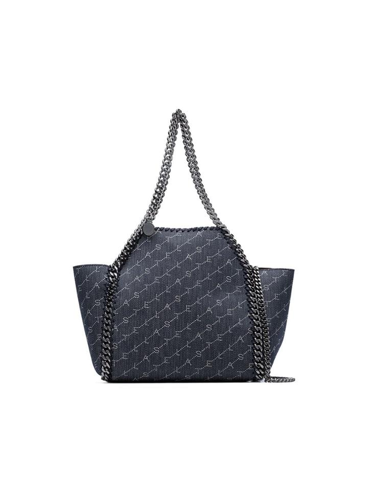 Stella Mccartney Denim Blue Falabella Mini Chain Trim Denim Tote Bag