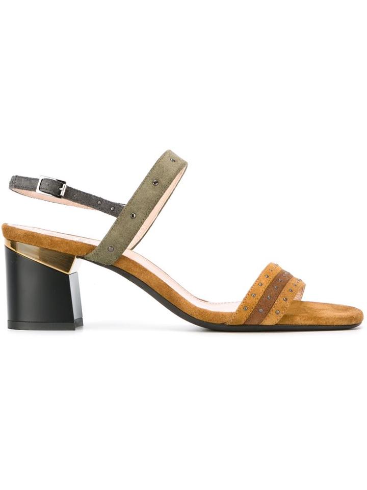 Lanvin Double Strap Sandals, Women's, Size: 41, Nude/neutrals, Suede/leather