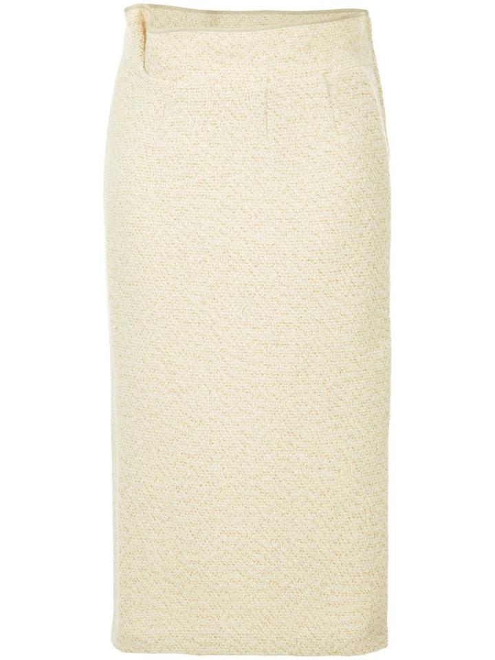 Comme Des Garçons Vintage Metallic Knitted Skirt - Neutrals