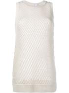 Vince Sleeveless Mesh-stitched Top