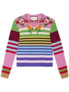 Gucci Embroidered Multicolour Knit Top, Women's, Size: Small, Grey, Metallized Polyamide/nylon/wool/merino