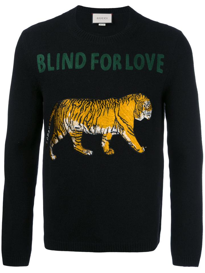 Gucci Blind For Love Jumper, Men's, Size: Medium, Black, Wool/polyester/acrylic