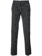 Icosae Pinstripe Tailored Trousers - Black