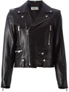 Saint Laurent Classic Biker Jacket, Women's, Size: 42, Black, Lamb Skin/cupro/cotton