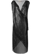 Versace Vintage Oroton Wrap-front Dress - Black