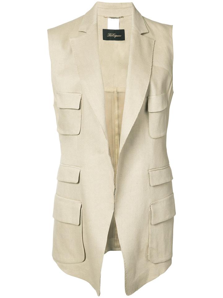 Les Copains - Sleeveless Vest - Women - Silk/linen/flax/polyester/viscose - 6, Nude/neutrals, Silk/linen/flax/polyester/viscose