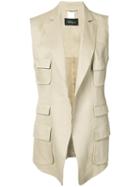 Les Copains - Sleeveless Vest - Women - Silk/linen/flax/polyester/viscose - 6, Nude/neutrals, Silk/linen/flax/polyester/viscose