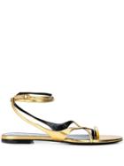Saint Laurent Gia Open Sandals - Gold