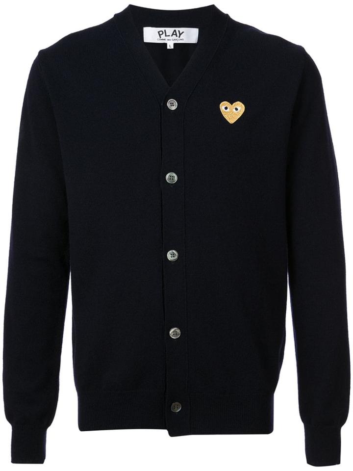 Comme Des Garçons Play Sparkle Heart Cardigan - Blue